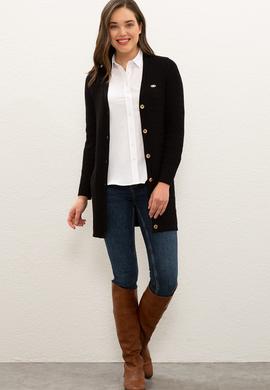 Kadın Siyah Triko Hırka - 50224976028