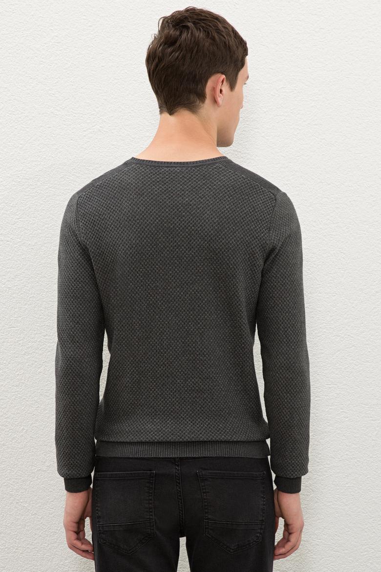 Erkek Antrasit Melanj Kazak - 50228575004