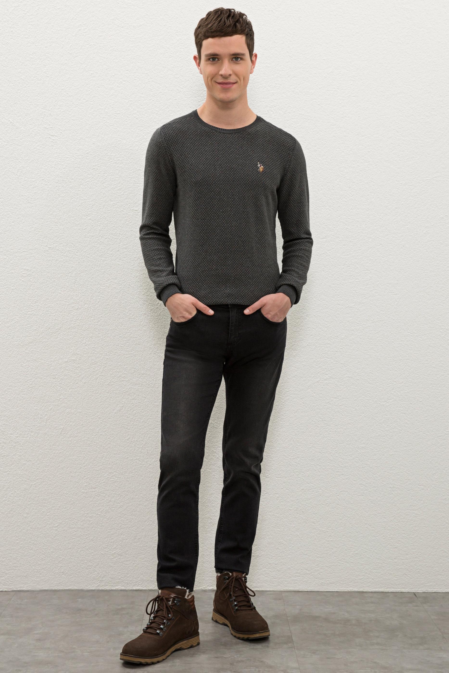 Erkek Antrasit Melanj Kazak