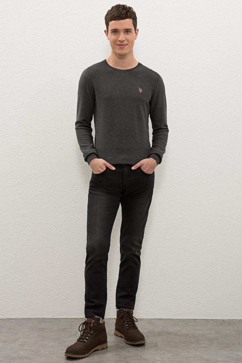 Erkek Antrasit Melanj Kazak - 50228575004