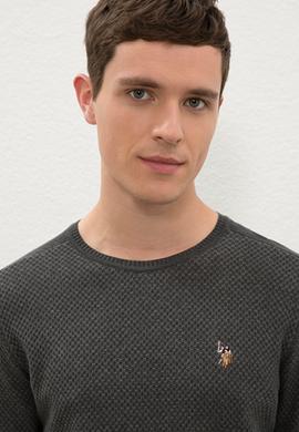 Erkek Antrasit Melanj Kazak - 50228575004