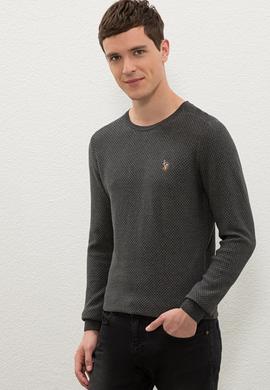 Erkek Antrasit Melanj Kazak - 50228575004