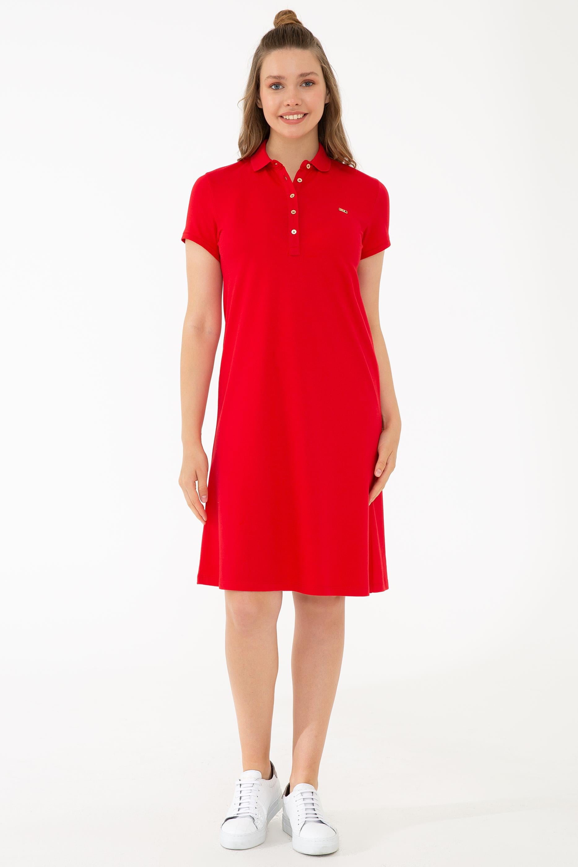 Kadın Kırmızı Örme Elbise