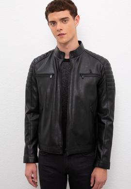 Erkek Siyah Deri Mont Kaban - 50231234004