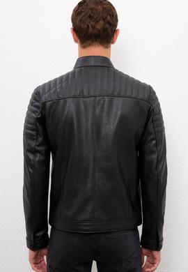 Erkek Siyah Deri Mont Kaban - 50231234004