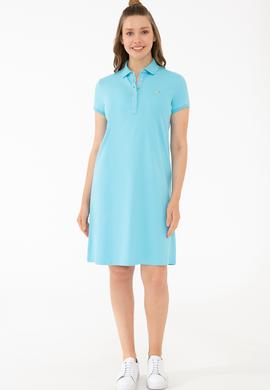 Kadın Turkuaz Örme Elbise - 50245198030