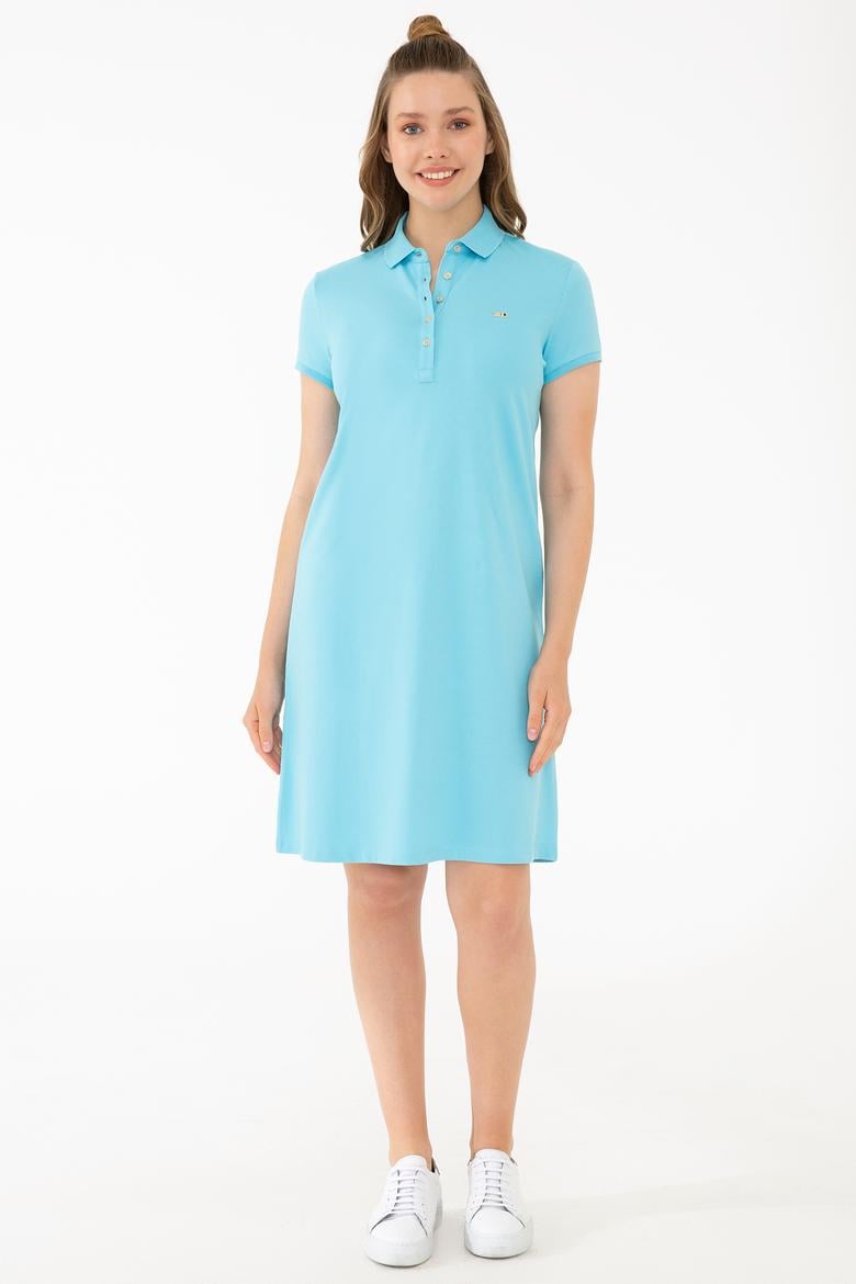 Kadın Turkuaz Örme Elbise