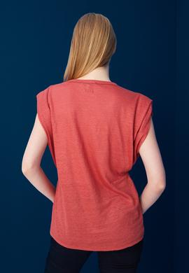 Kadın Nar Çiçeği Kolsuz Tişört - 50235813013