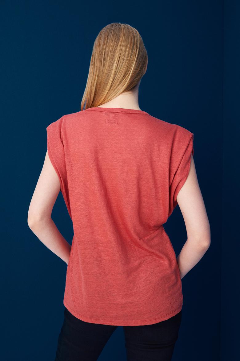 Kadın Nar Çiçeği Kolsuz Tişört - 50235813013