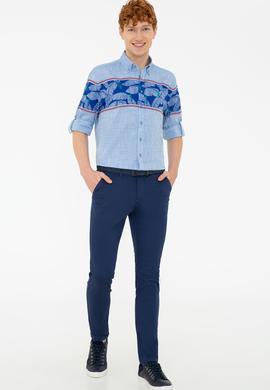 Erkek Lacivert Uzun Kollu Gömlek - 50218681009