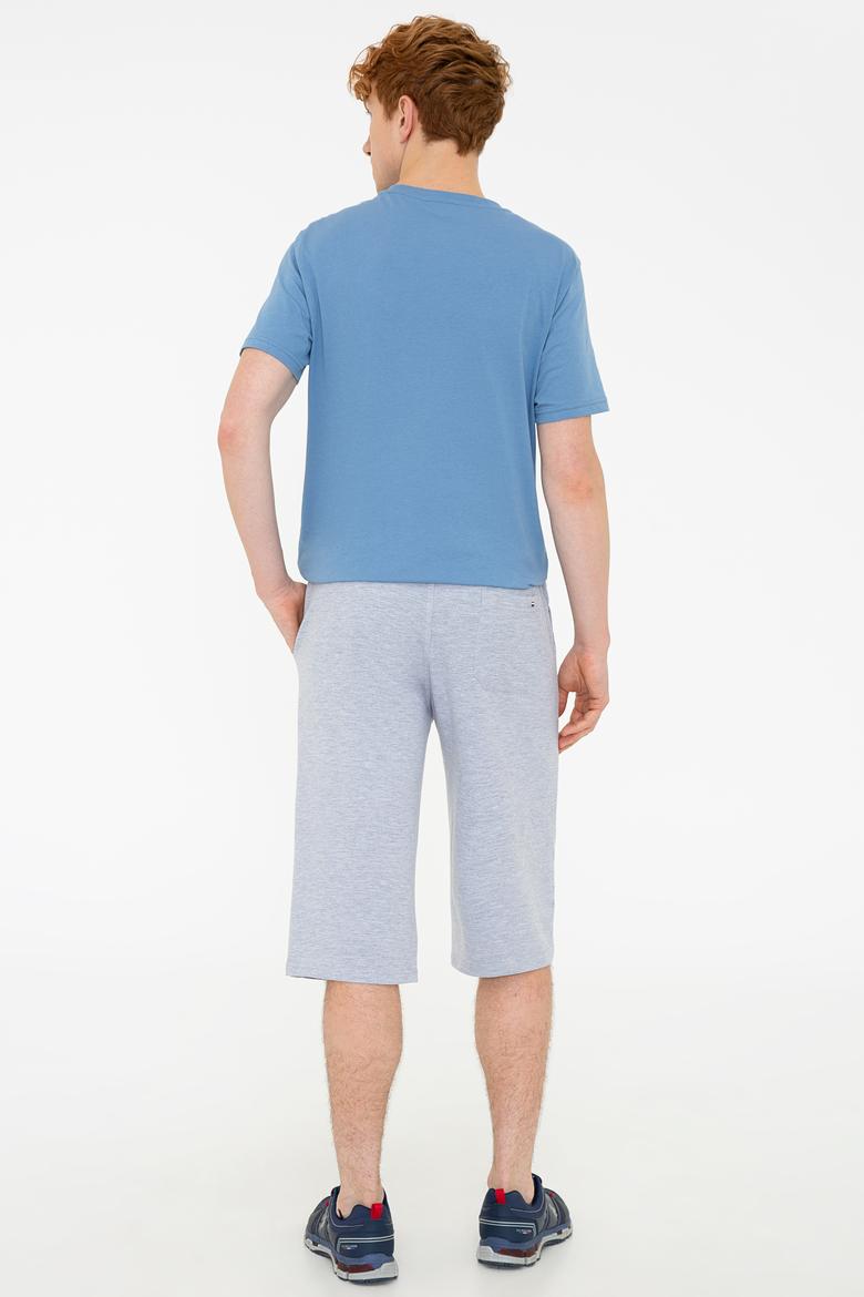 Erkek Gri Melanj Örme Şort - 50232294020