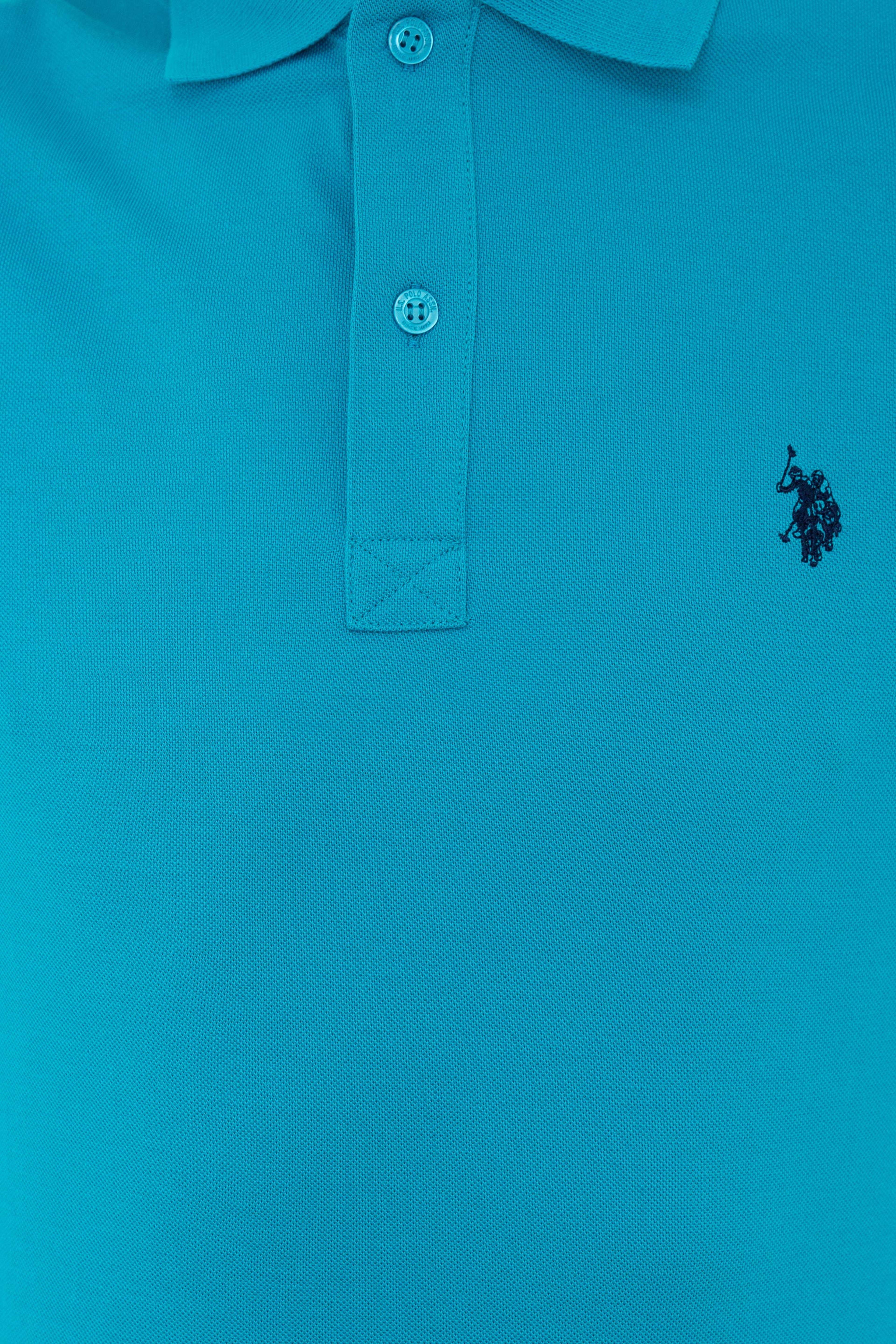 Erkek Petrol Polo Yaka Basic T-Shirt - Image 5