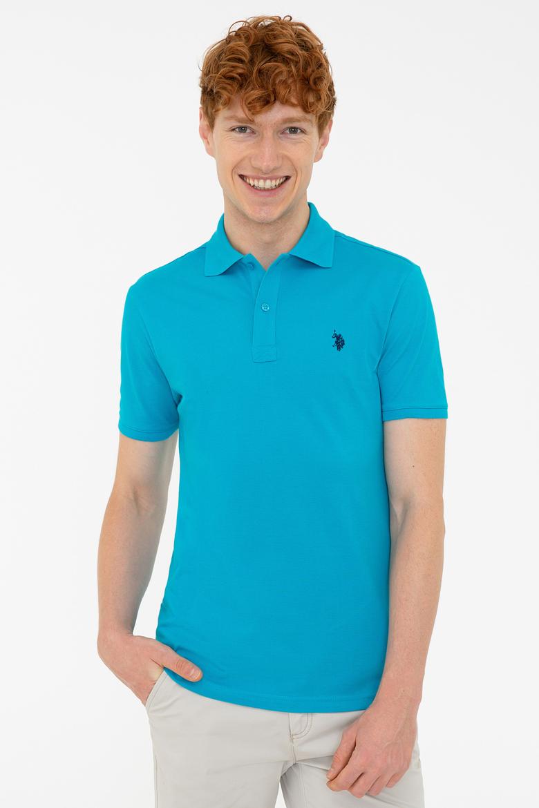 Erkek Petrol Polo Yaka Basic T-Shirt