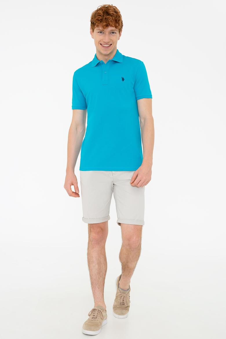 Erkek Petrol Polo Yaka Basic T-Shirt - 50232303393