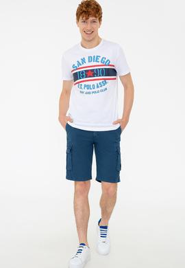 Erkek Beyaz Bisiklet Yaka T-Shirt - 50235385008