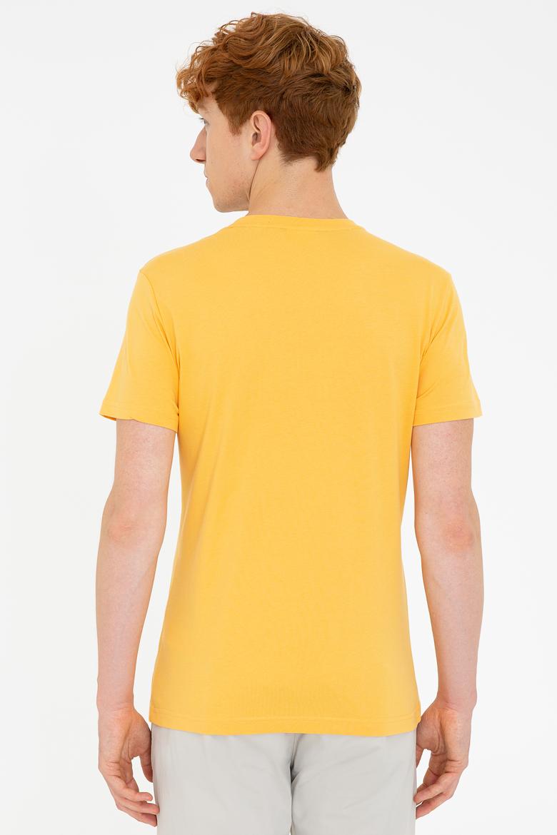 Erkek Sarı Bisiklet Yaka Tişört - 50235385028