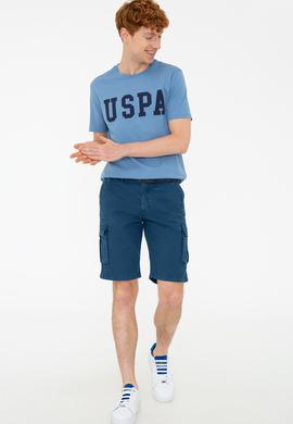 Erkek İndigo Basic Bisiklet Yaka Tişört - 50232300047