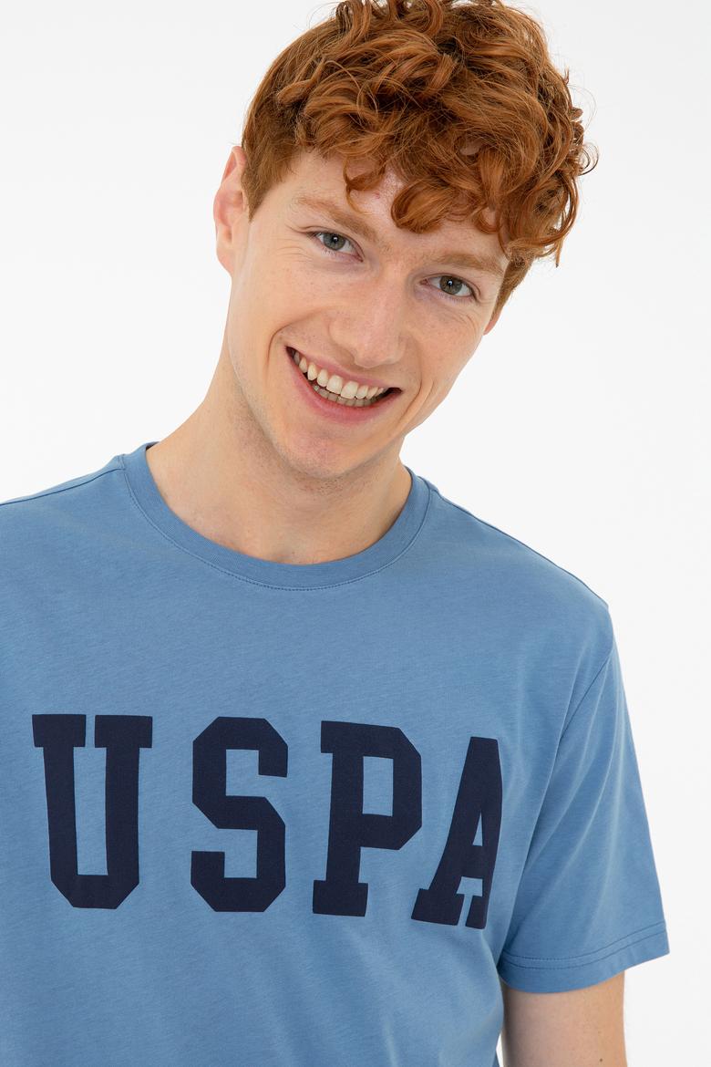 Erkek İndigo Basic Bisiklet Yaka Tişört - 50232300047