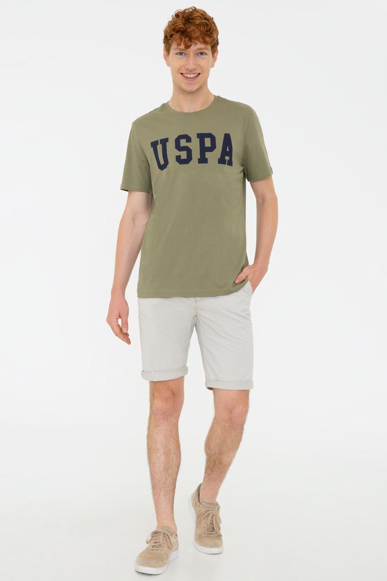 Erkek Haki Bisiklet Yaka Basic T-Shirt - 50232300097