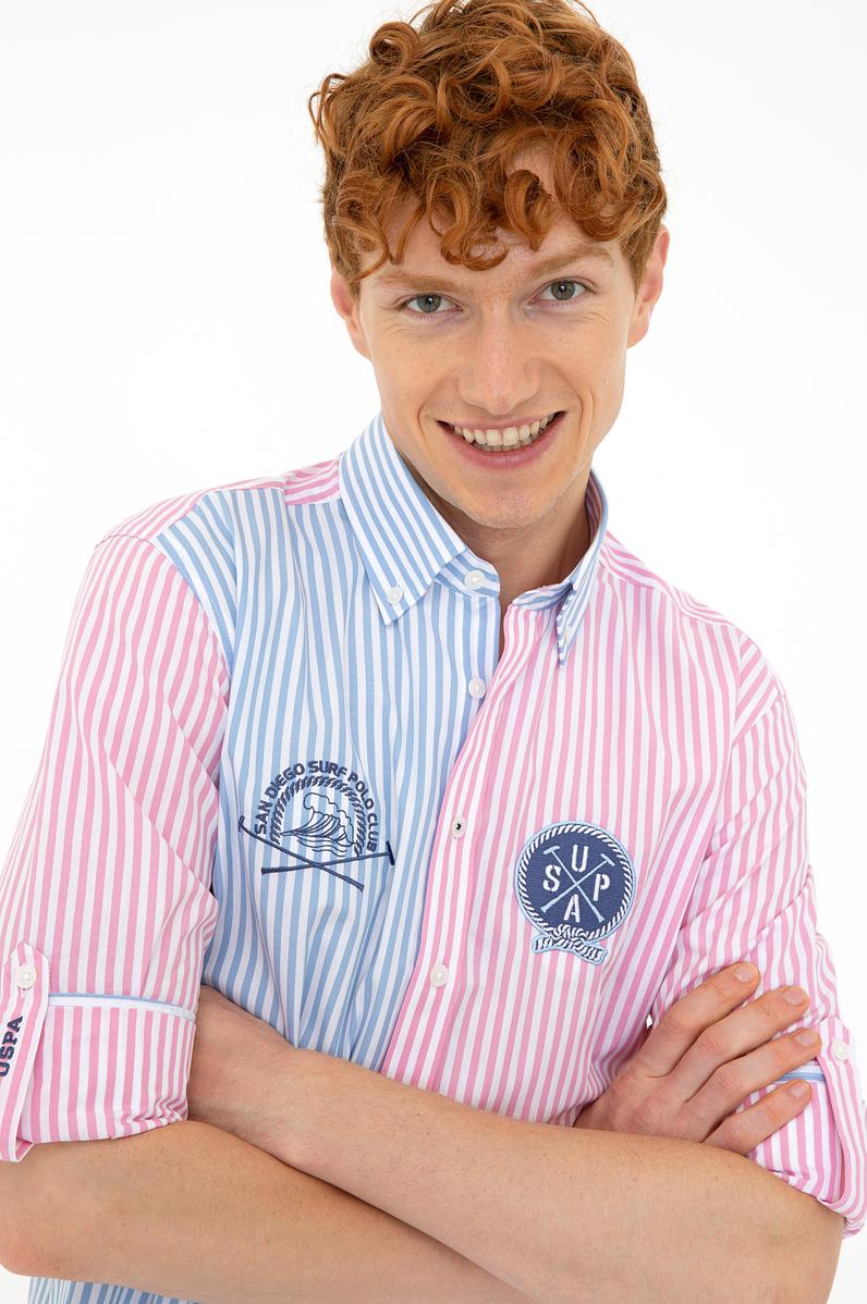 Erkek Pembe Uzun Kollu Gömlek