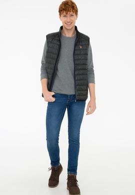 Erkek Koyu Yeşil Dokuma Yelek - 50237964014