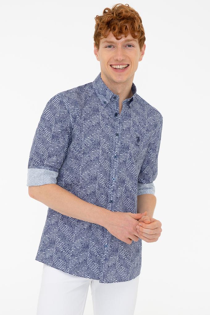 Erkek Lacivert Uzun Kollu Gömlek