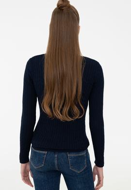 Kadın Lacivert Basic Kazak - 50237091005