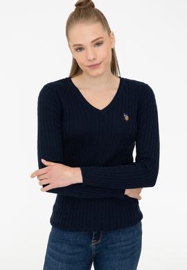 Kadın Lacivert Basic Kazak - 50237091005