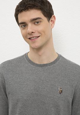 Erkek Antrasit Melanj Bisiklet Yaka Sweatshirt - 50225448021