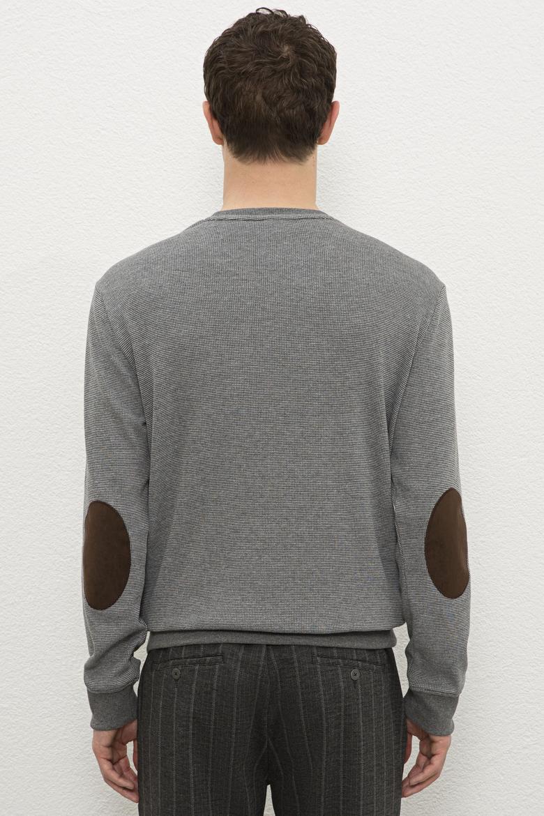 Erkek Antrasit Melanj Bisiklet Yaka Sweatshirt - 50225448021