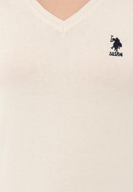 Kadın Beyaz Triko Kazak Basic - 50206420048