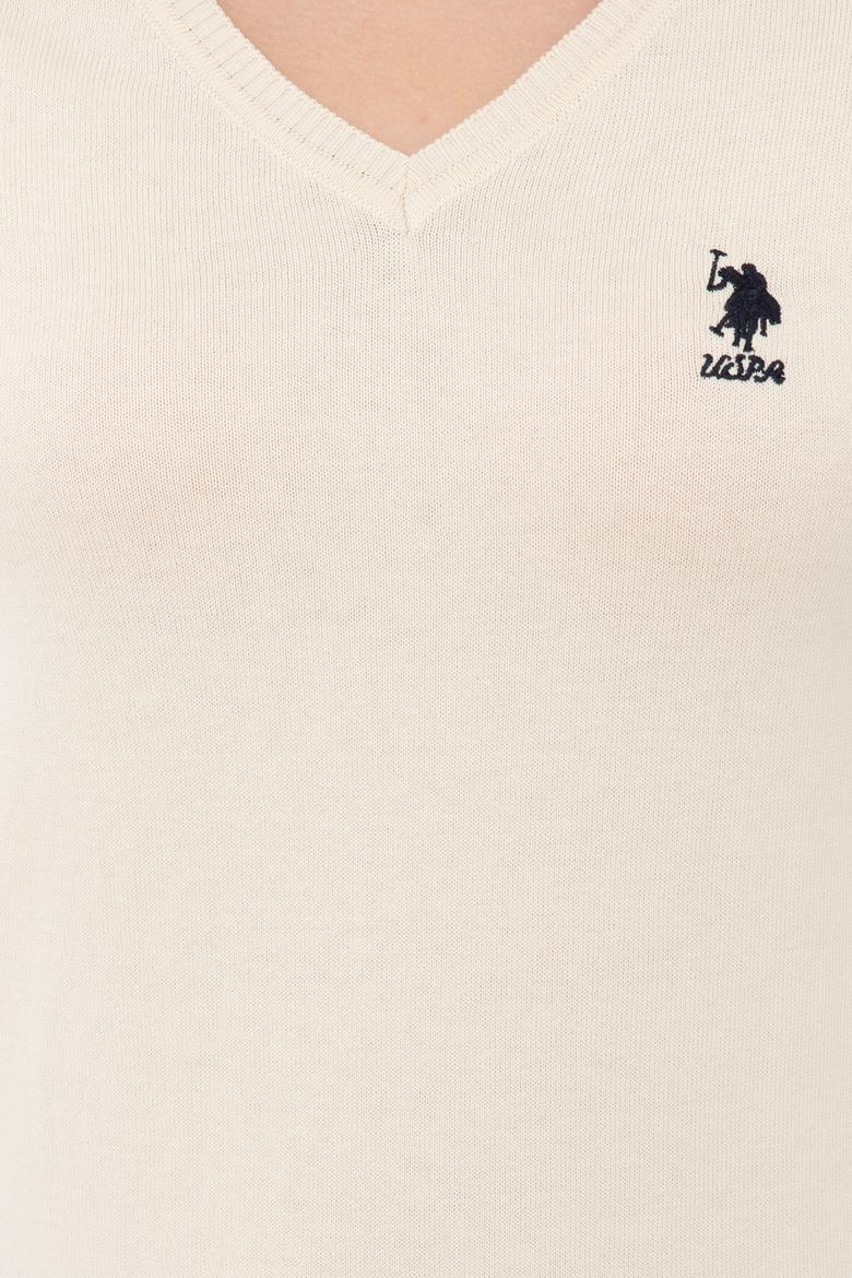 Kadın Beyaz Triko Kazak Basic - 50206420048