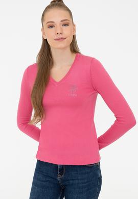 Kadın Pembe Triko Kazak Basic - 50206449008