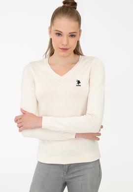 Kadın Beyaz Triko Kazak Basic - 50206420048