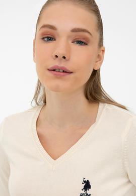 Kadın Beyaz Triko Kazak Basic - 50206420048