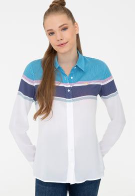 Kadın Petrol Mavisi Gömlek Uzunkol - 50235188009