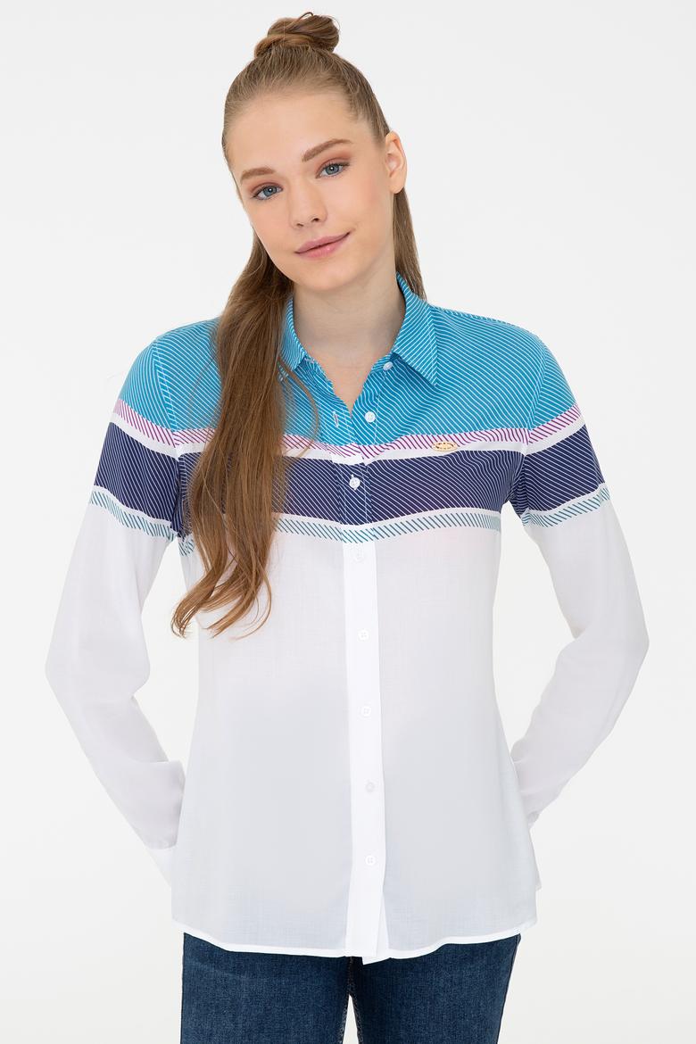 Kadın Petrol Mavisi Gömlek Uzunkol