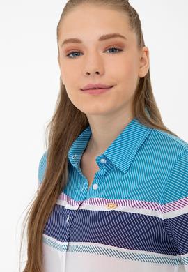 Kadın Petrol Mavisi Gömlek Uzunkol - 50235188009