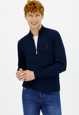 Erkek Lacivert Basic Triko Hırka - 50244265007