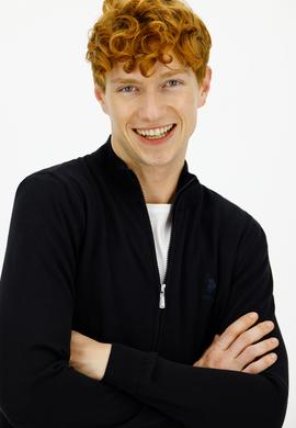 Erkek Siyah Basic Triko Hırka - 50244265016