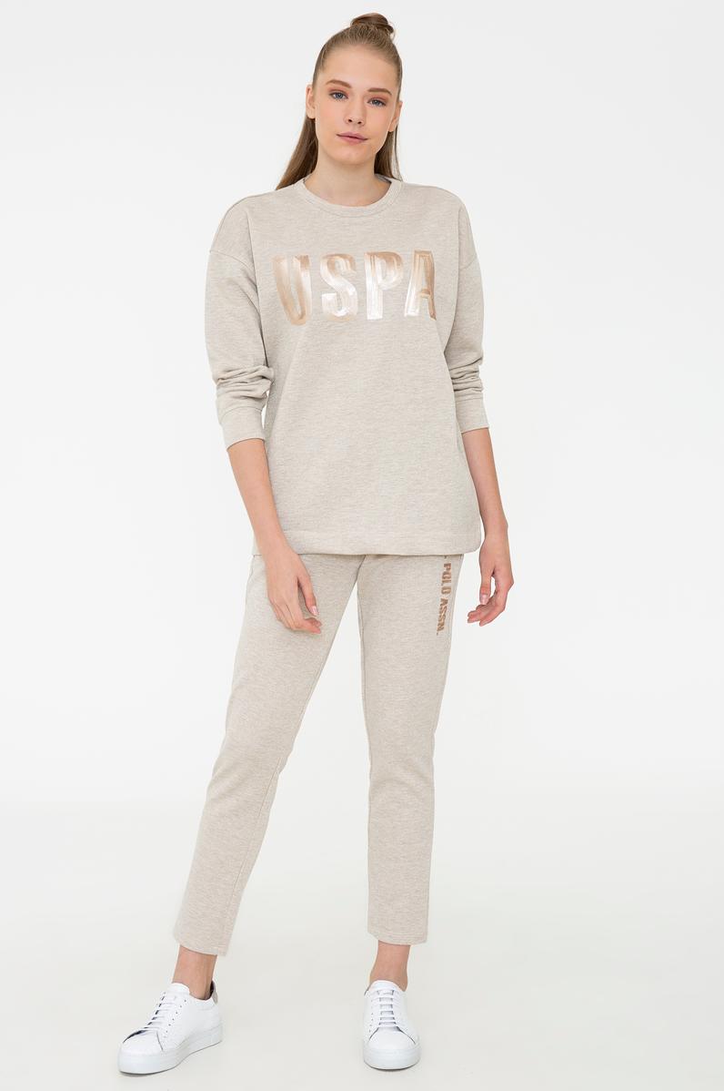 Kadın Bej Melanj Eşofman Altı