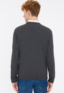 Erkek Antrasit Melanj Basic Kazak - 50224740073