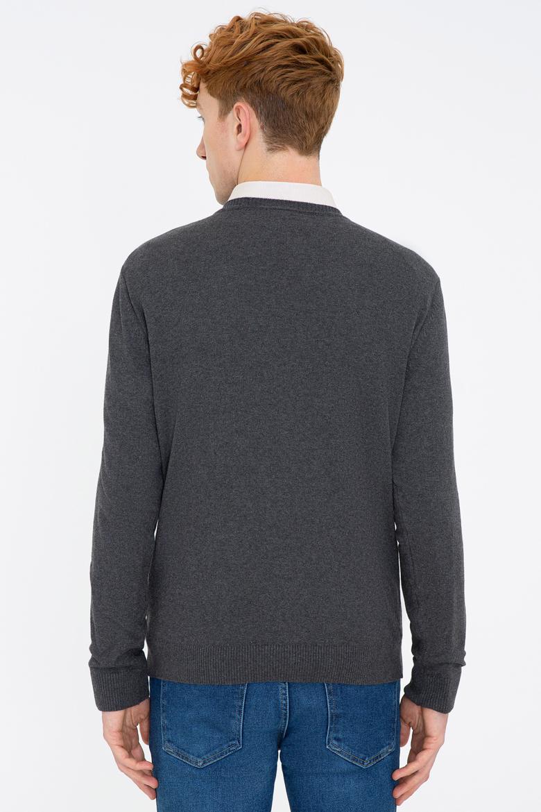 Erkek Antrasit Melanj Basic Kazak - 50224740073