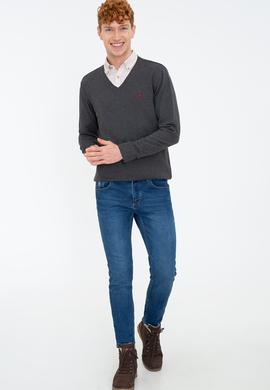 Erkek Antrasit Melanj Basic Kazak - 50224740073