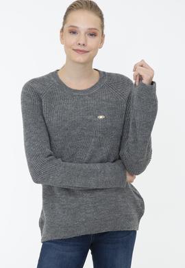 Kadın Gri Melanj Kazak - 50237627017