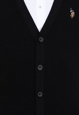 Erkek Siyah Basic Triko Hırka - 50236966006