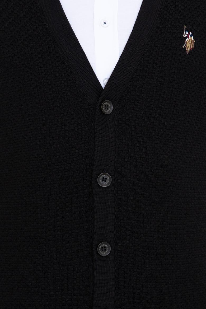 Erkek Siyah Basic Triko Hırka - 50236966006