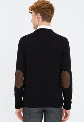 Erkek Siyah Basic Triko Hırka - 50236966006