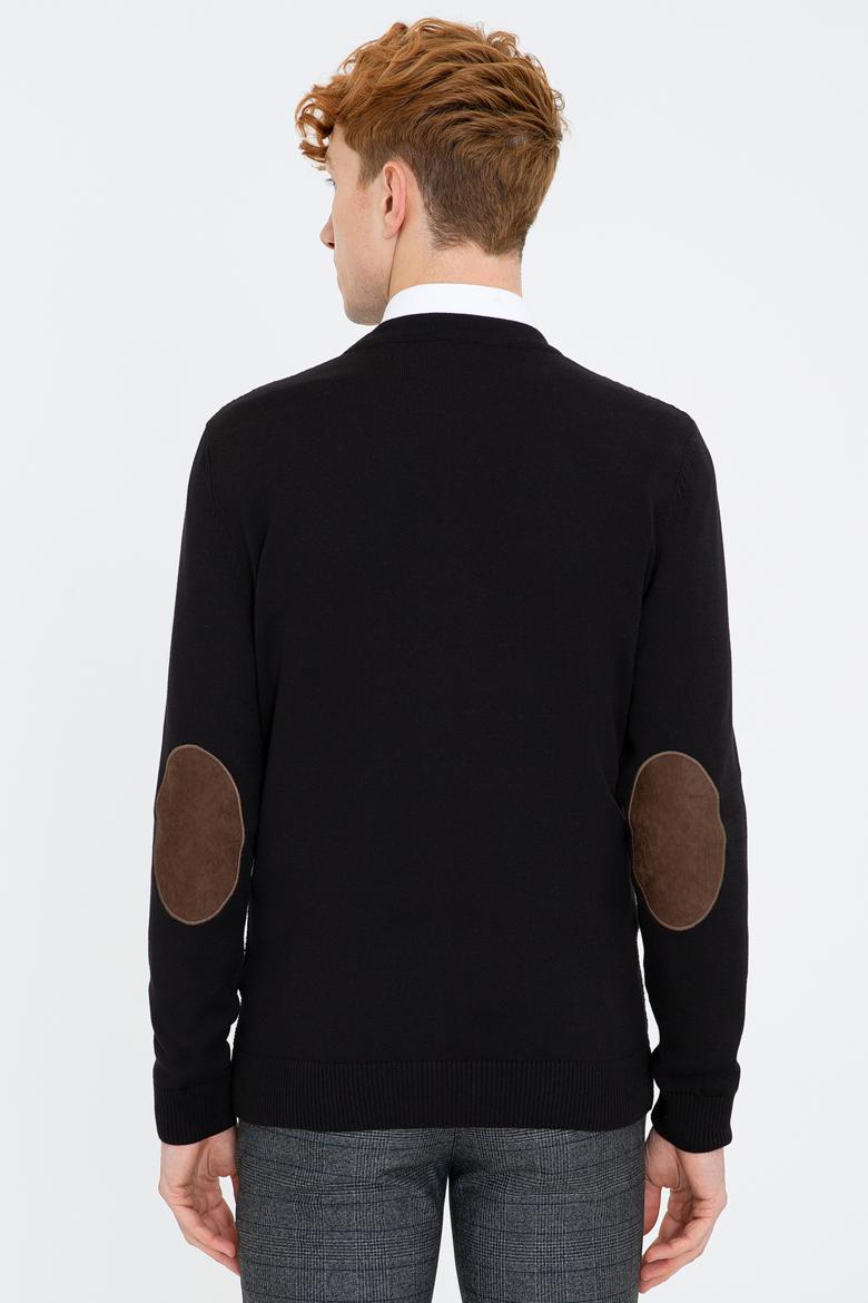 Erkek Siyah Basic Triko Hırka - 50236966006