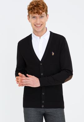 Erkek Siyah Basic Triko Hırka - 50236966006